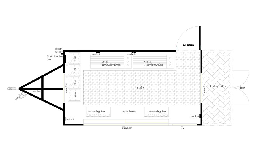 BBQ trailer floor plan